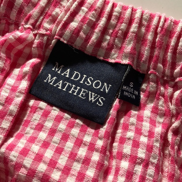 Madison Mathews Pink Gingham Top Size Small - EUC - Picture 2 of 3